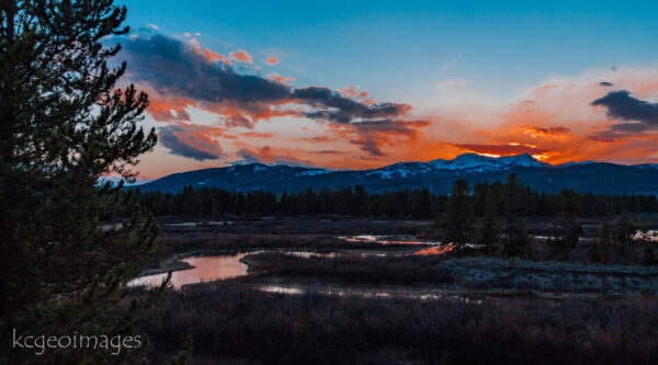 Landscape Photograph Finding it's way at Sunset - South Fork of the Madison