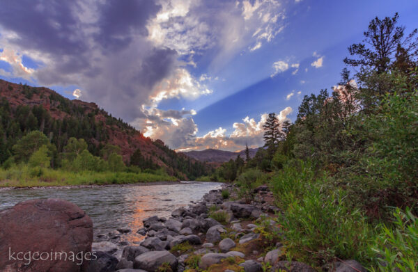 Landscape Photograph Shafts of Light - North Fork of the Shoshone