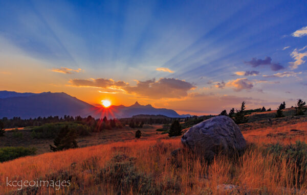 Landscape Photograph The Beartooths - Looking West - Sunset