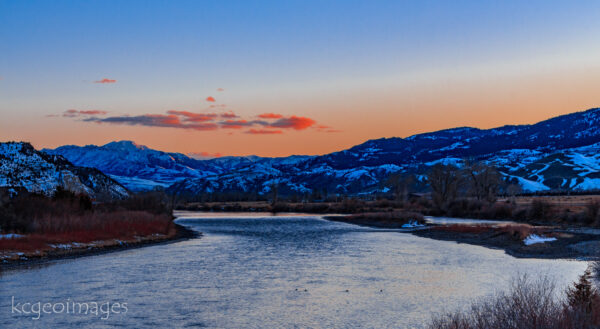 Landscape Photograph Upper Yellowstone - Looking South at Sunset