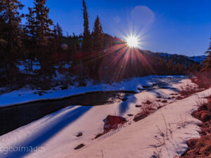 Landscape Photograph Winter Holds On - Upper North Fork of the Shoshone