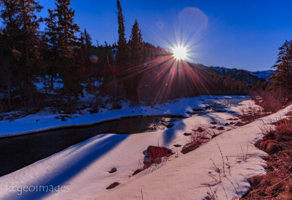 Landscape Photograph Winter Holds On - Upper North Fork of the Shoshone